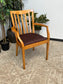 Wooden Arm Chair With Red Cushion