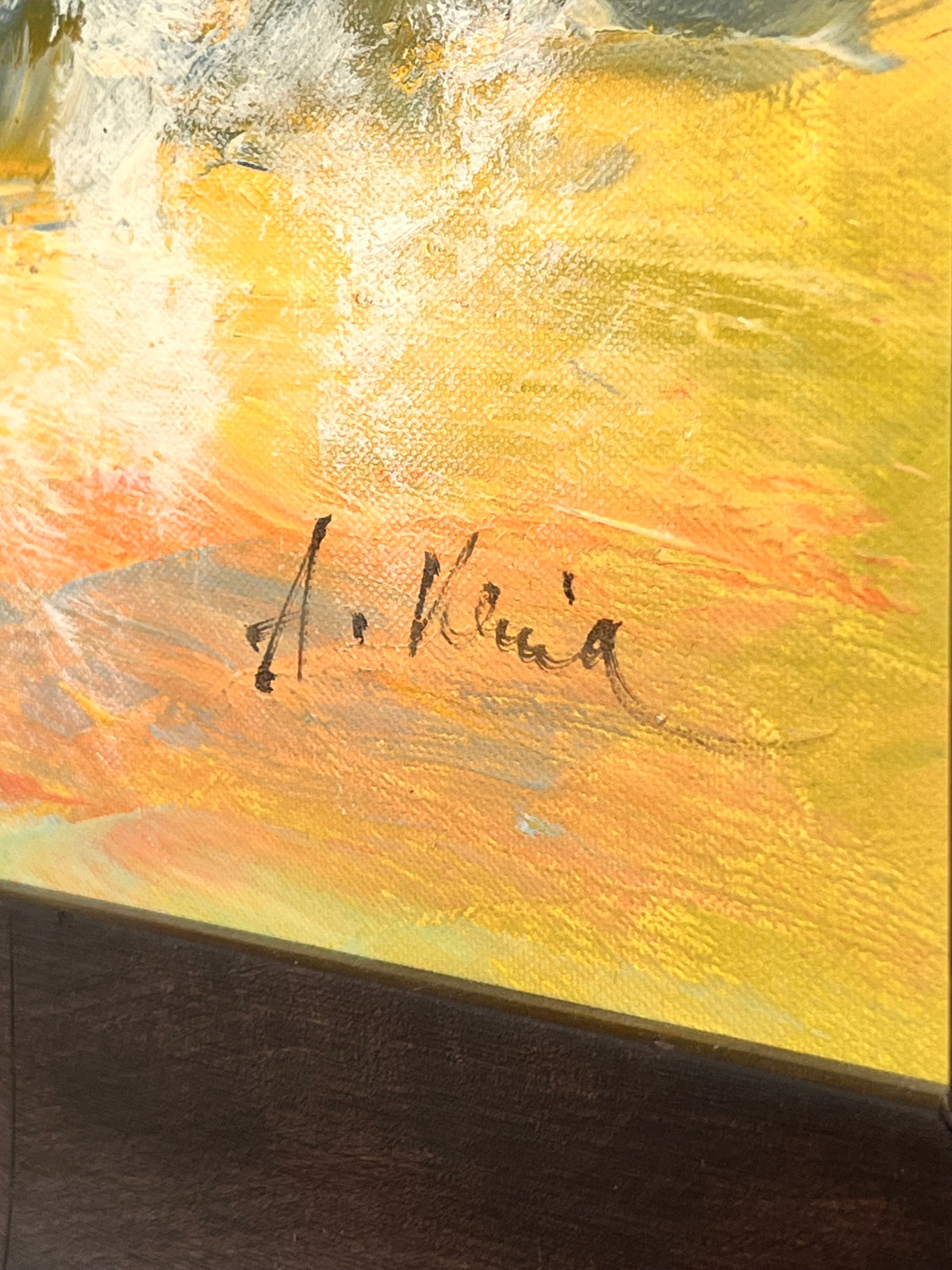Anthony Veccio Signed Horse Race Painting