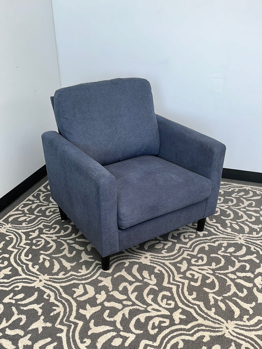 Blue Linen Accent Chair