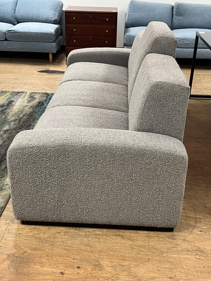 Modern Grey Fuzzy Linen Traditional Couch