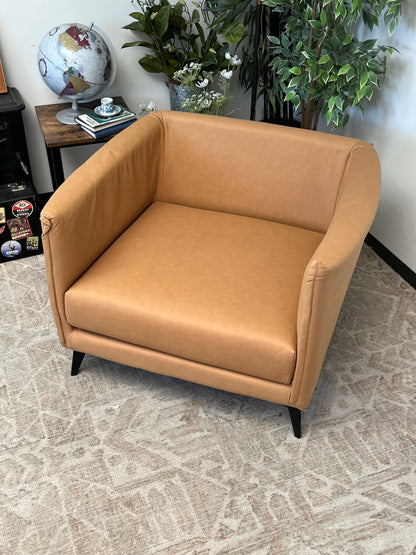 Mid-Century Style Faux Suede Modern Arm Chair