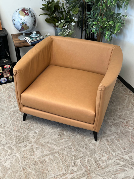 Mid-Century Style Faux Suede Modern Arm Chair