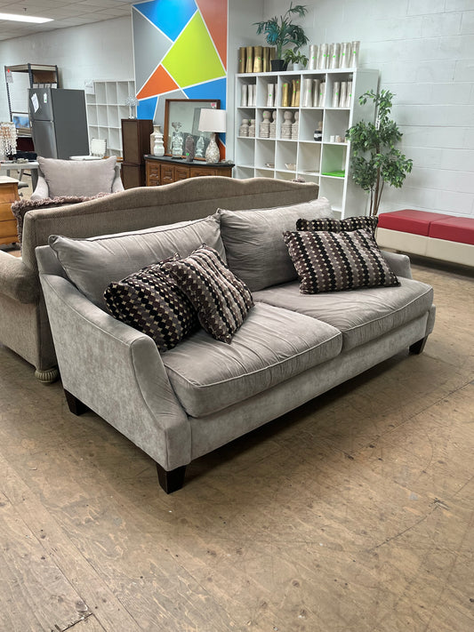 Broyhill Furniture Grey Suede Finish Sofa