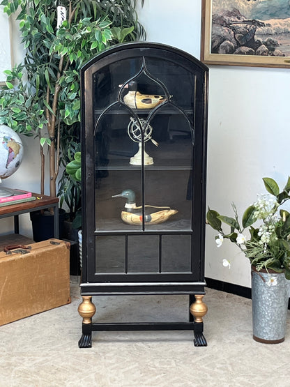 Antique Style Black China Hutch