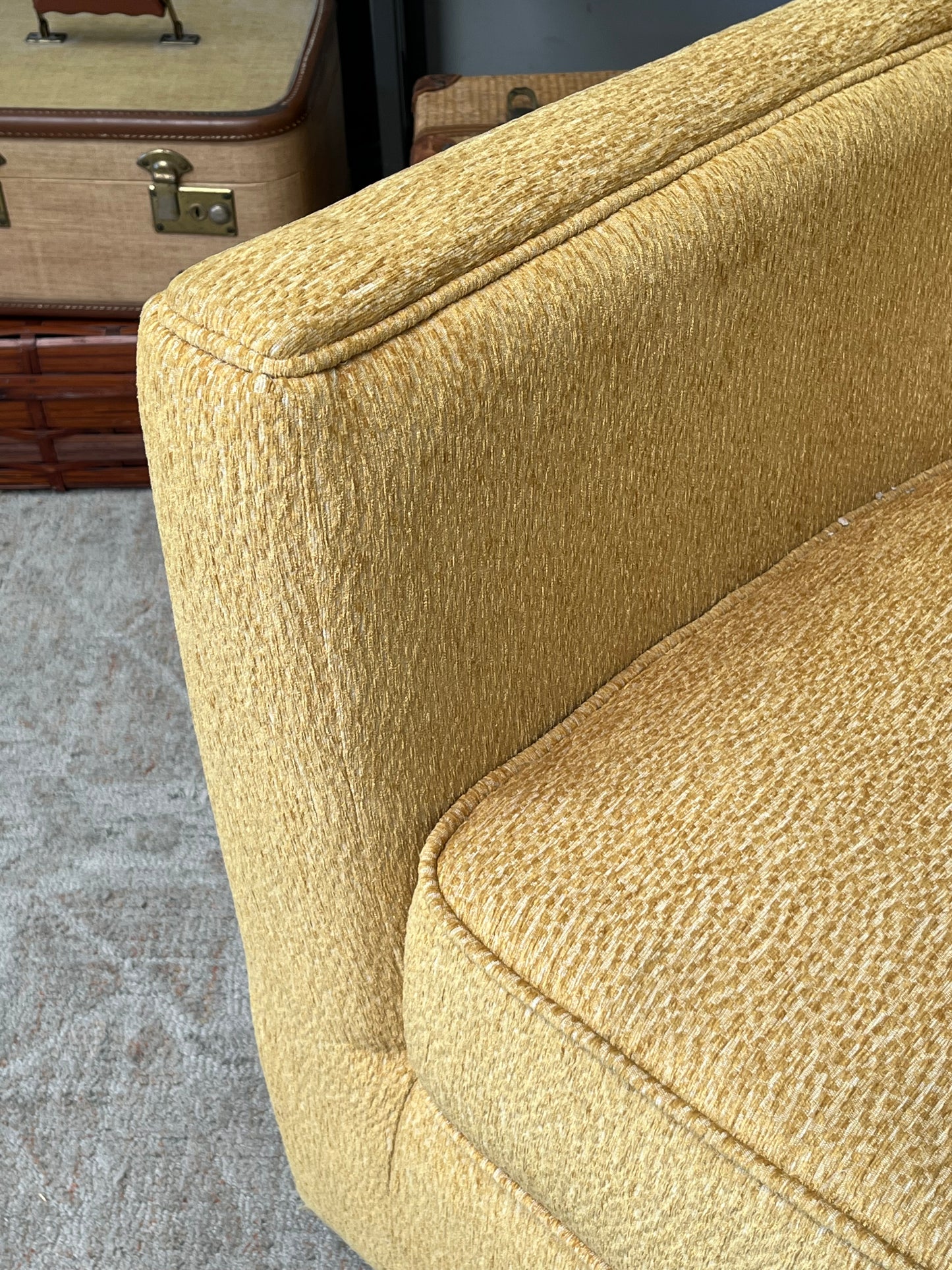 Vintage Style Yellow Swivel Chair