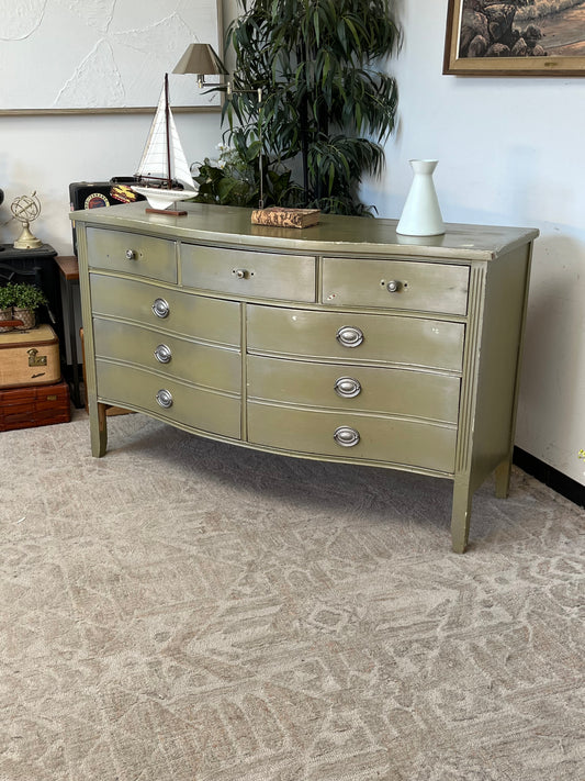 Vintage Style Olive Green Dresser