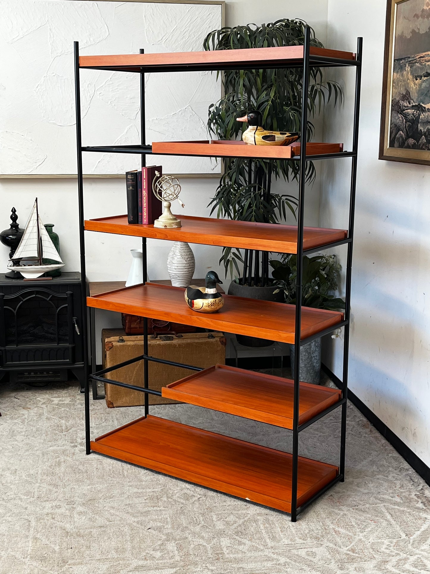 Mid-Century Modern 6 Shelf Bookcase