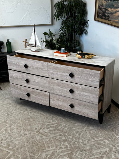Modern Faux Marble Top Dresser
