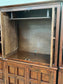 Wooden Media Storage Cabinet With Two Adjoining Bookcases