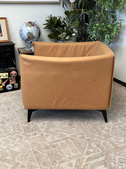 Mid-Century Style Faux Suede Modern Arm Chair