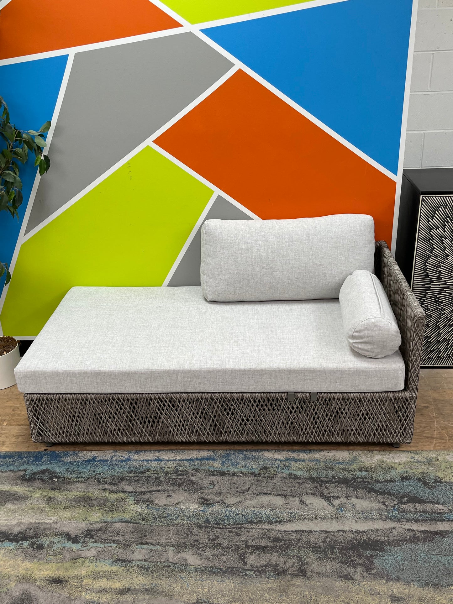 Modern Outdoor Woven Chaise Lounge