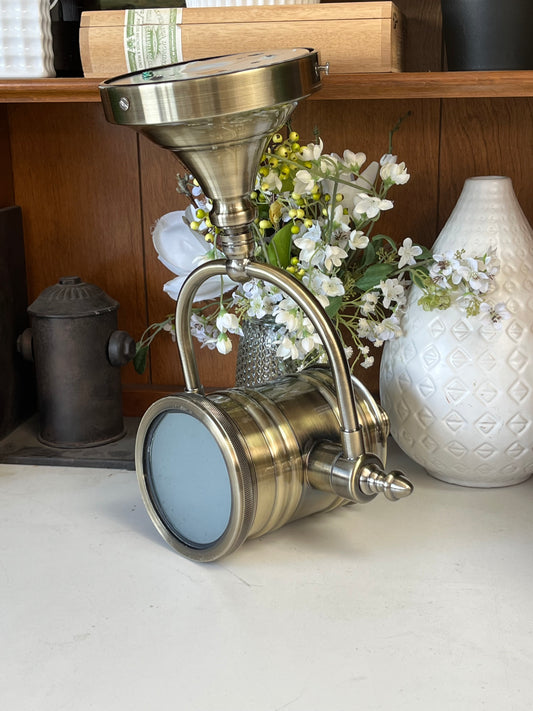 Vintage Style Brass Tone Hanging Light