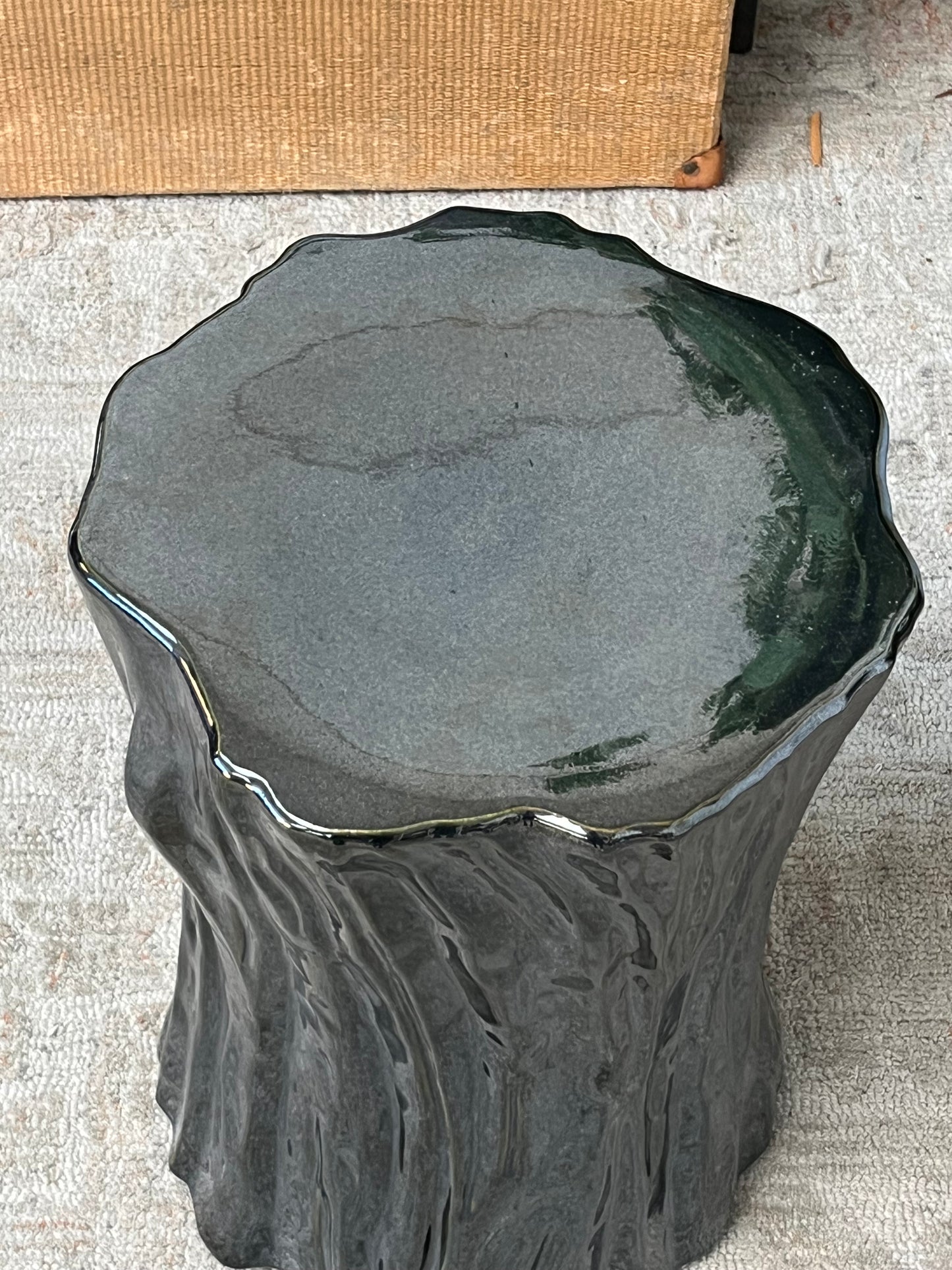Ceramic Tree Stump Style Stool