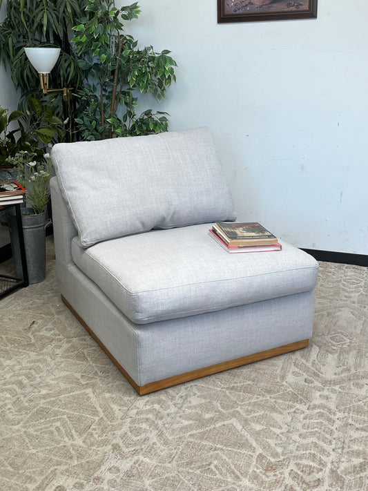 Modern Style Armless Gray Linen Chair