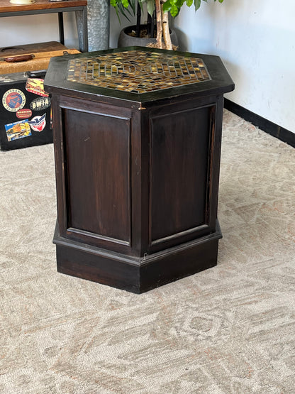 Modern Style End Table With Mosaic Inaly