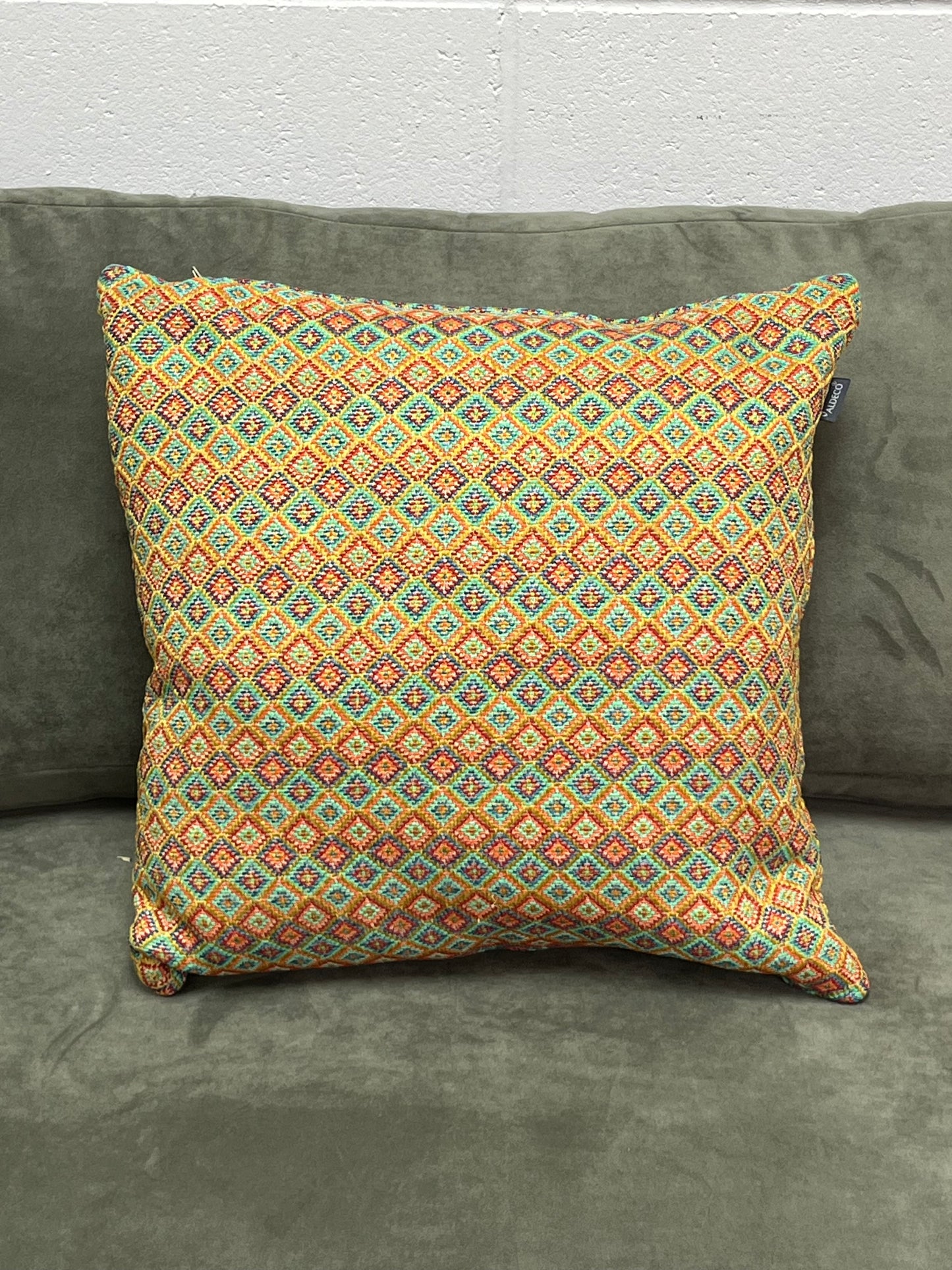 20" Orange Moroccan Style Geometric Pillow