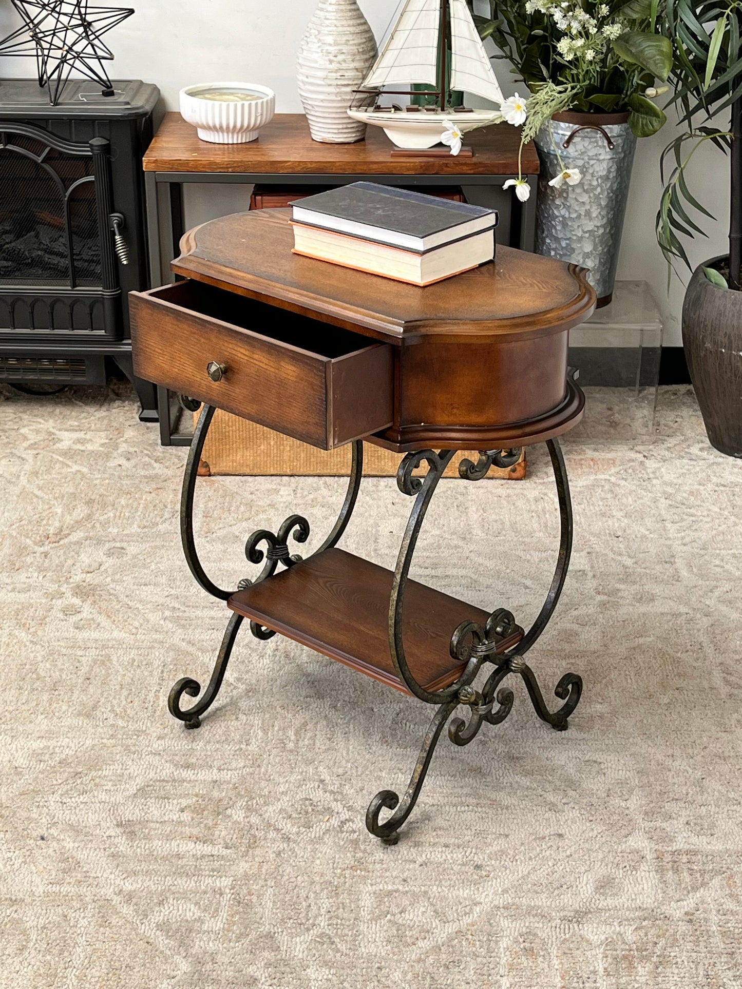 Vintage Style Wooden End Table