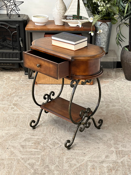 Vintage Style Wooden End Table