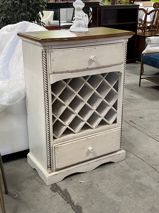 Farmhouse Style White Wine Cabinet