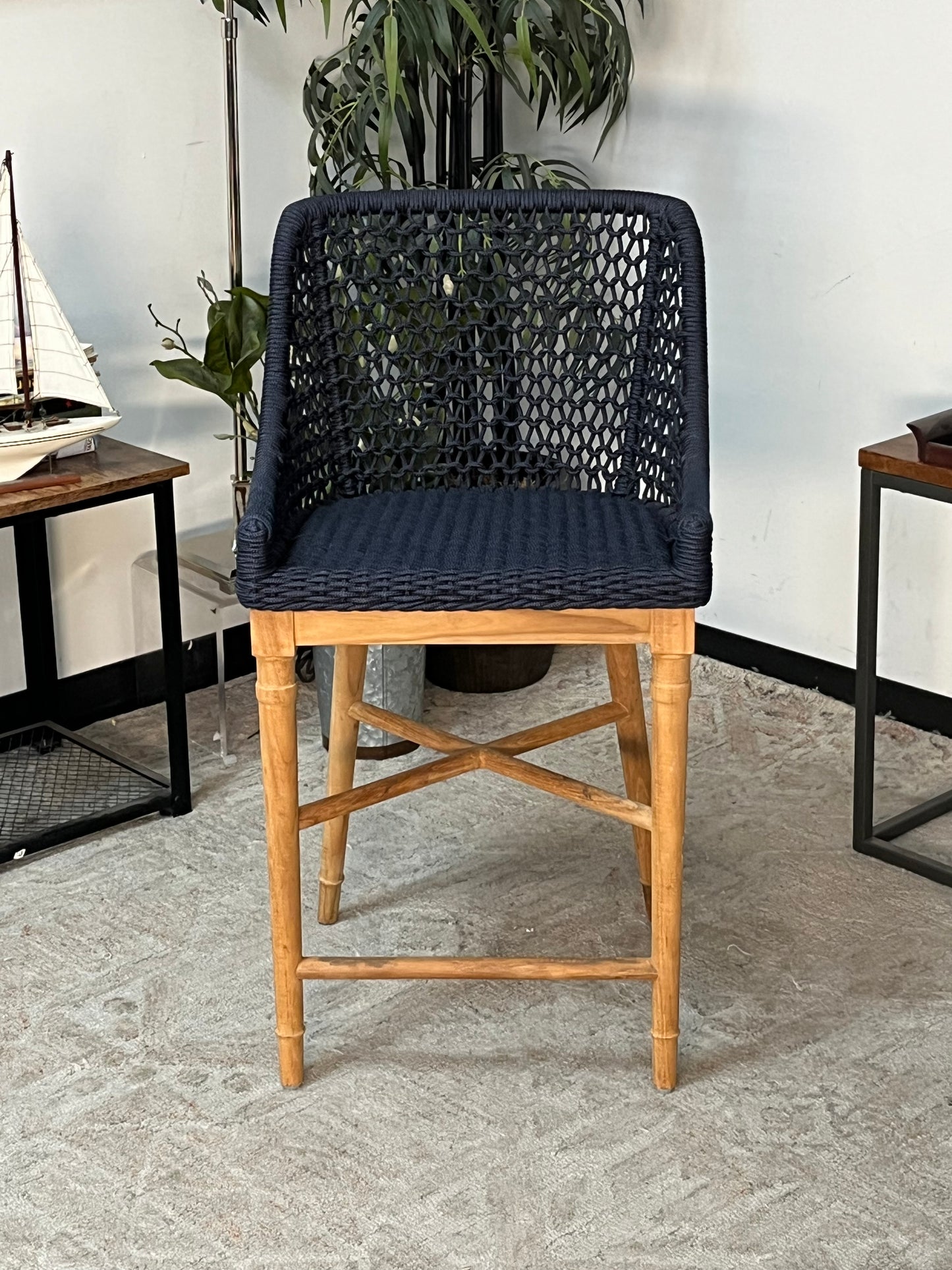 Woven Rope Outdoor Counter Stool