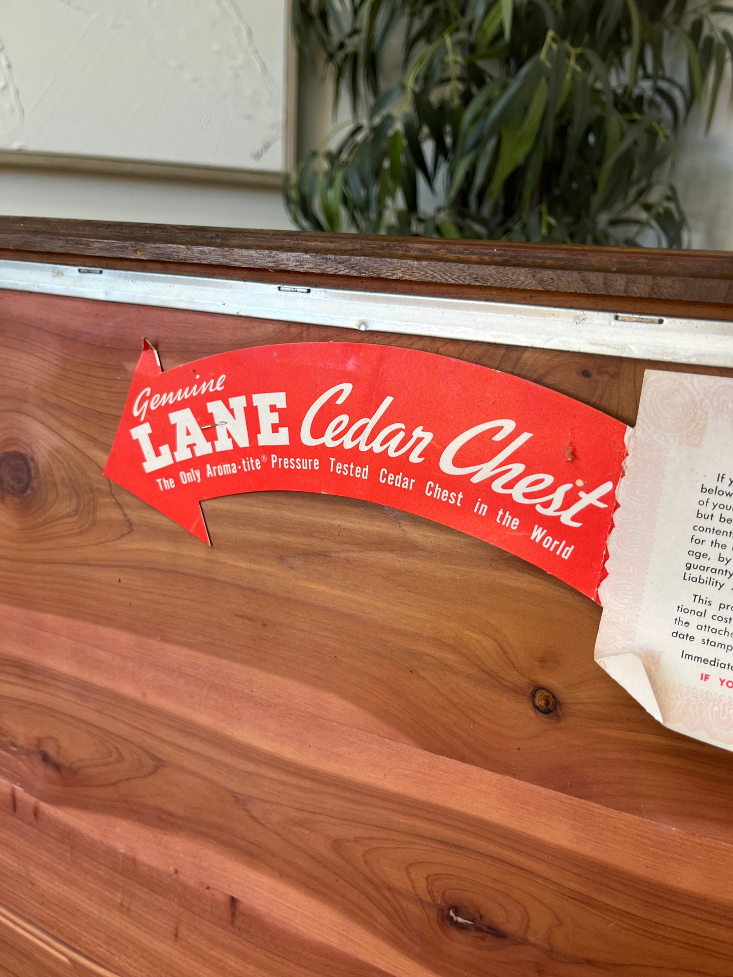 Lane Furniture Mid Century Wooden Cedar Chest - Broken Leg