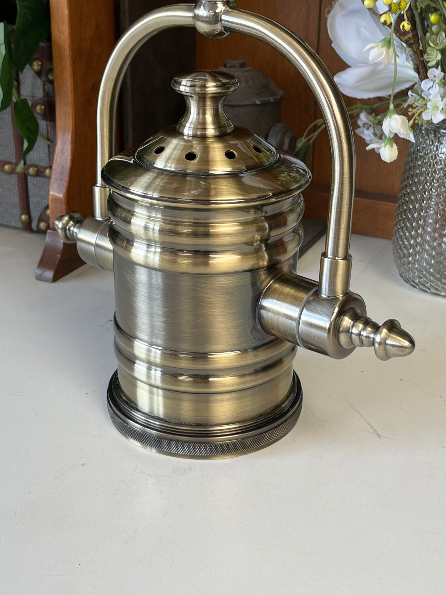 Vintage Style Brass Tone Hanging Light
