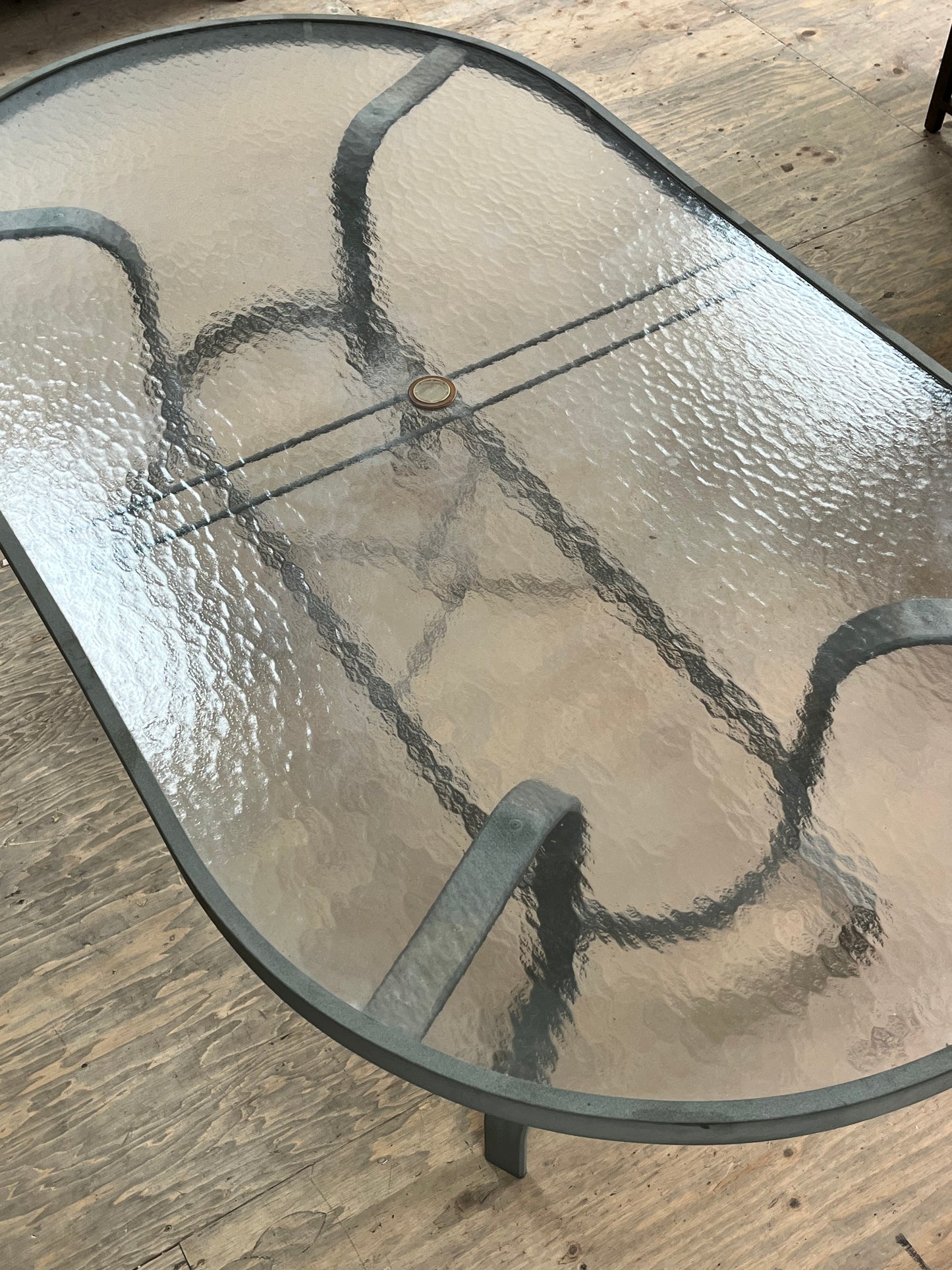 Outdoor Glass Oval Patio Table
