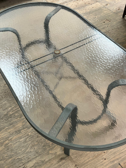 Outdoor Glass Oval Patio Table
