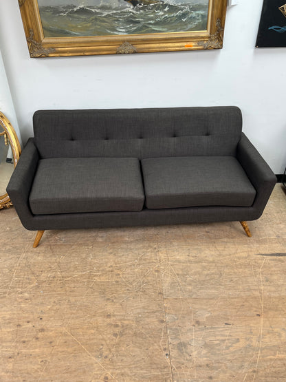 Mid Century Style Black 75" Couch
