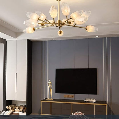 Sputnik Style Brass Tone 15 Bulb Chandelier