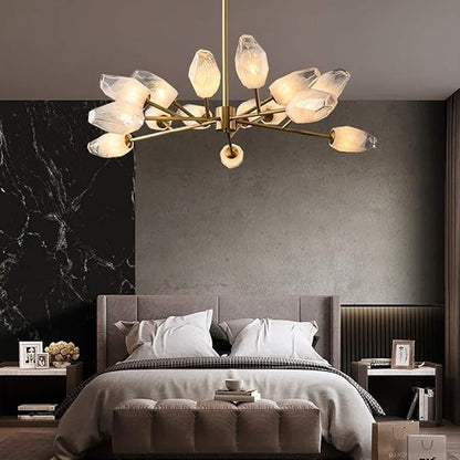 Sputnik Style Brass Tone 15 Bulb Chandelier