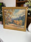 Framed Oil Painting Landscape With Gold Tone Wooden Frame