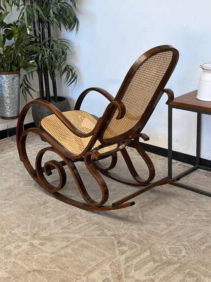 Cane Rattan Wicker Rocking Chair