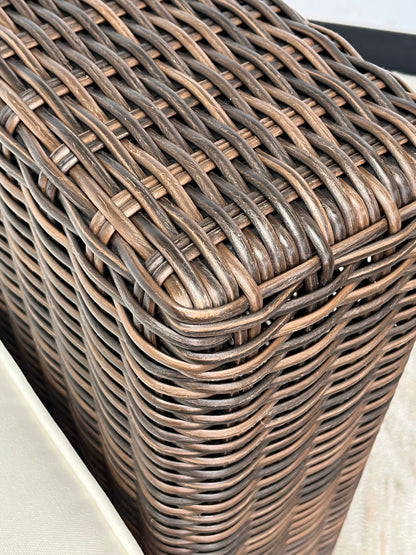 Outdoor Brown Rattan Left-Arm Seat