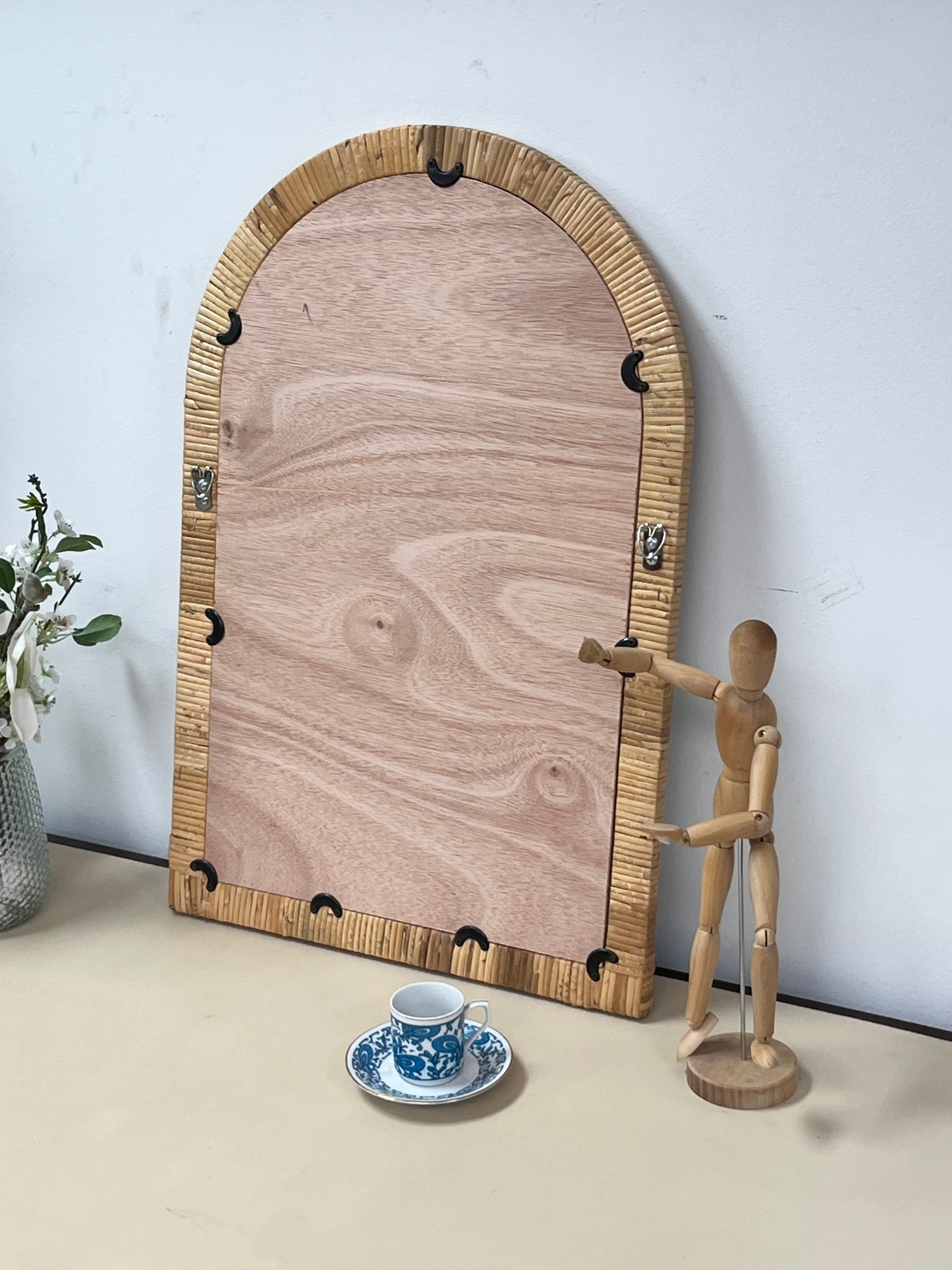 Natural Rattan Arched Mirror