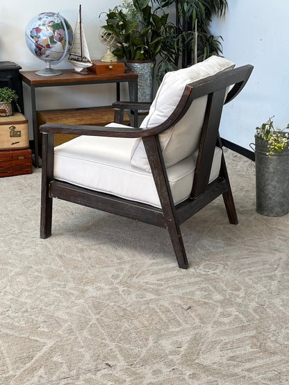 Modern Wooden Armchair with Cushions