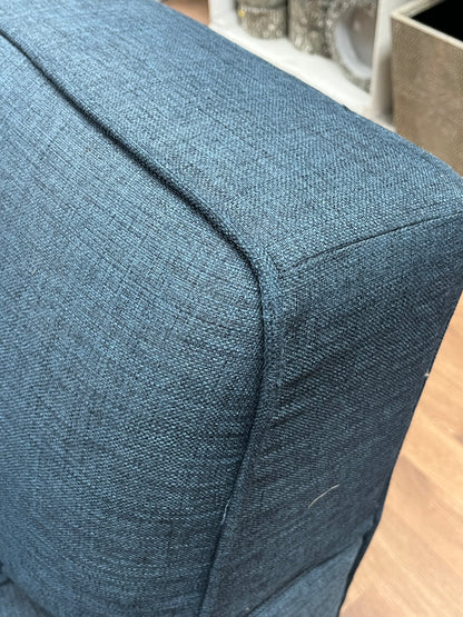 Modern Blue Linen Loveseat