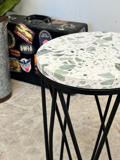 Bent Metal Ceramic Plant Stands Set Of 2