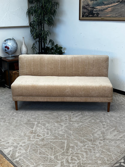 Modern Armless Beige Loveseat