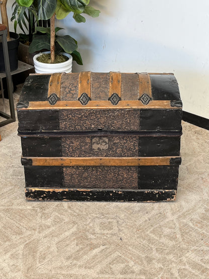Antique Style Wooden Black Chest