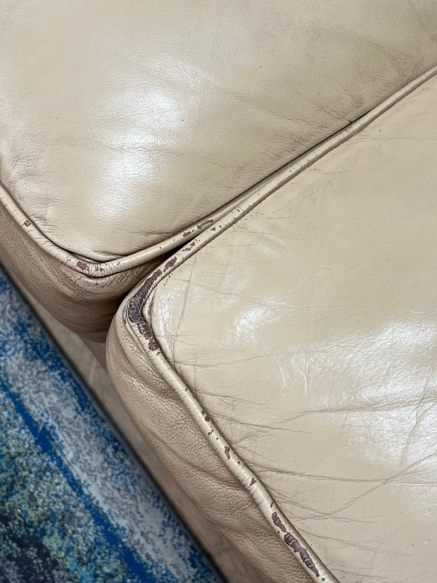 Ethan Allen Tan Leather Couch