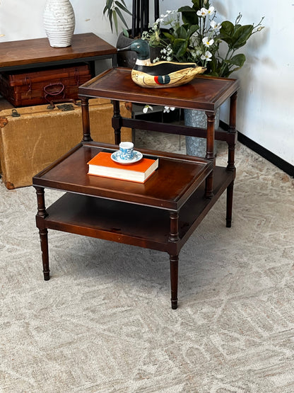Weiman Furniture Leather Top Side Table