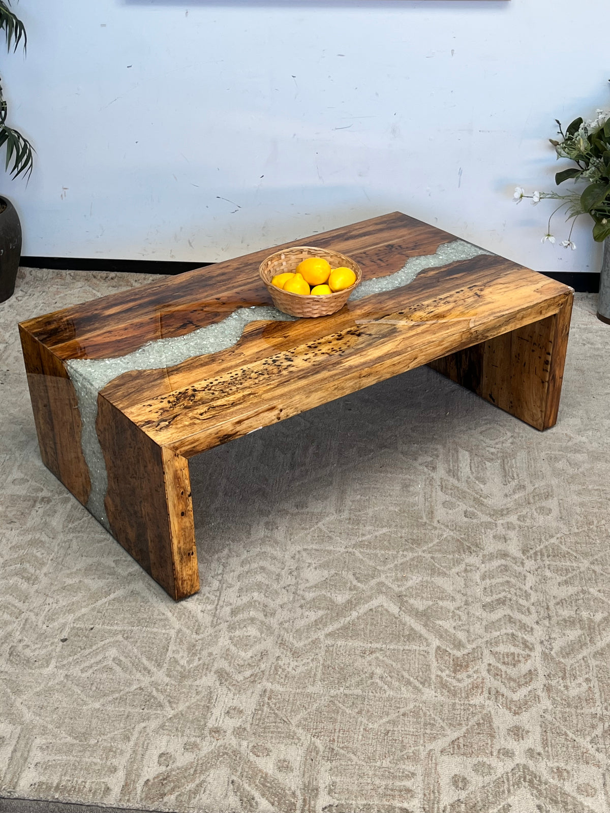 Natural Resin Wooden Coffee Table