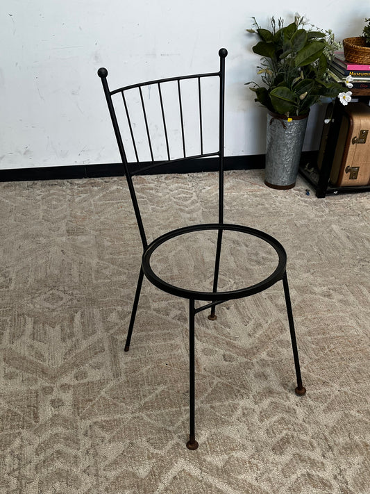 Vintage Black Metal Chair - Missing Seat