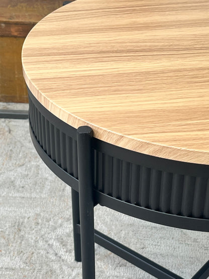 Round Side Table With Metal Frame