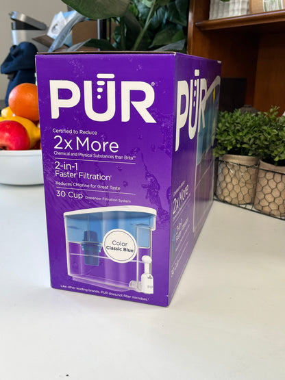 PUR 30-Cup Countertop Water Filter Dispenser, 1 Genuine PUR Filter