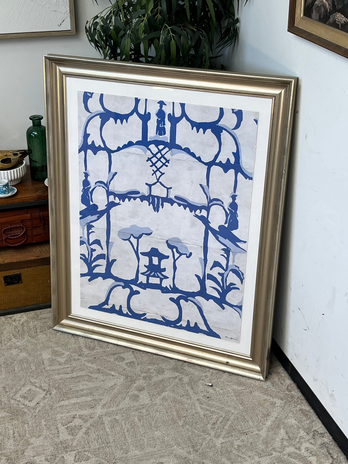 "Folly in Blue" by Dana Gibson Framed Print