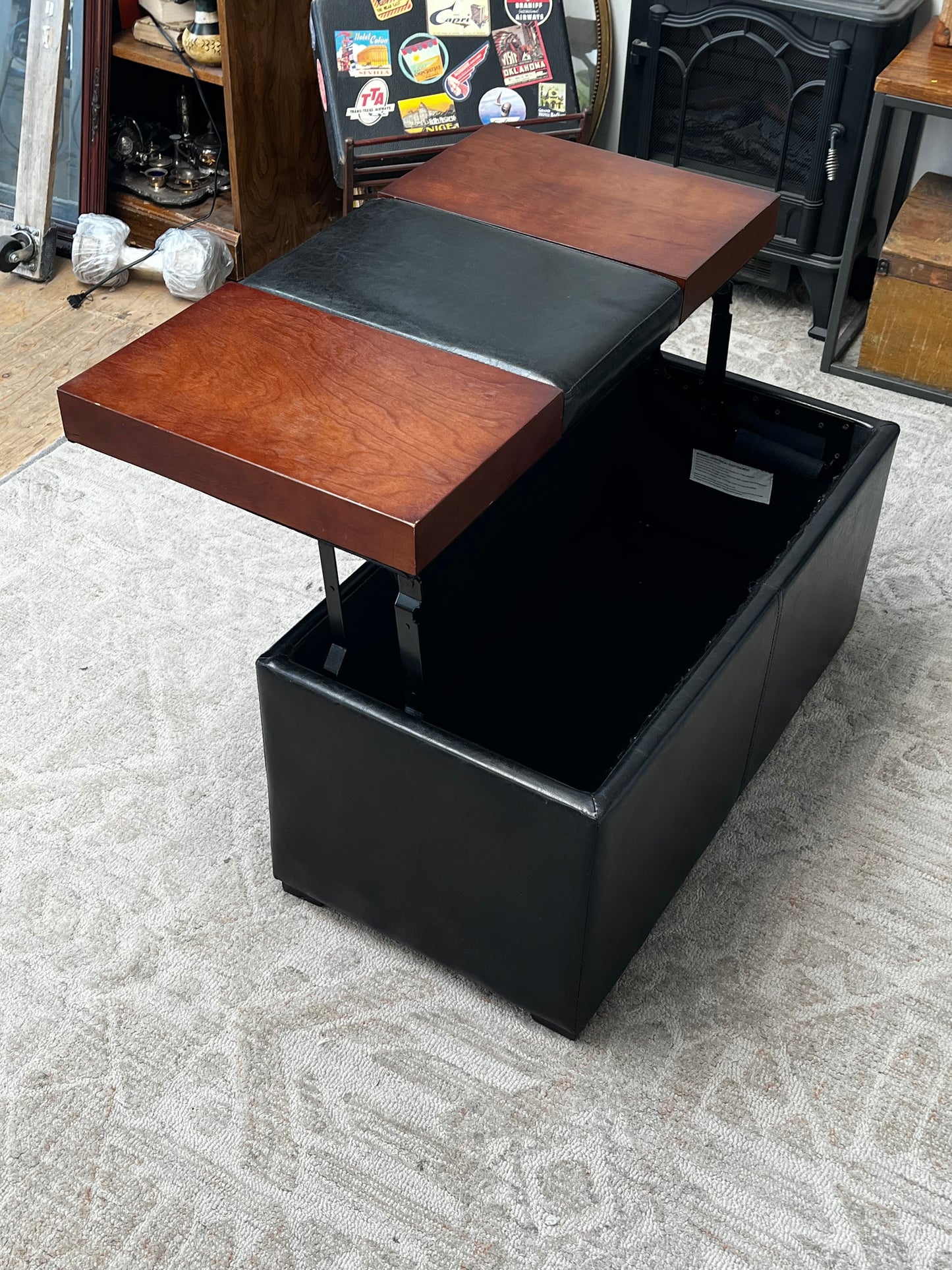 Modern Ottoman Storage Table w/ Lift Top