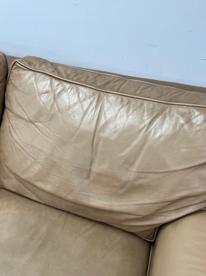 Ethan Allen Tan Leather Couch