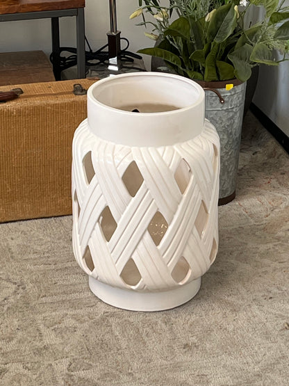 White Glazed Ceramic Vase